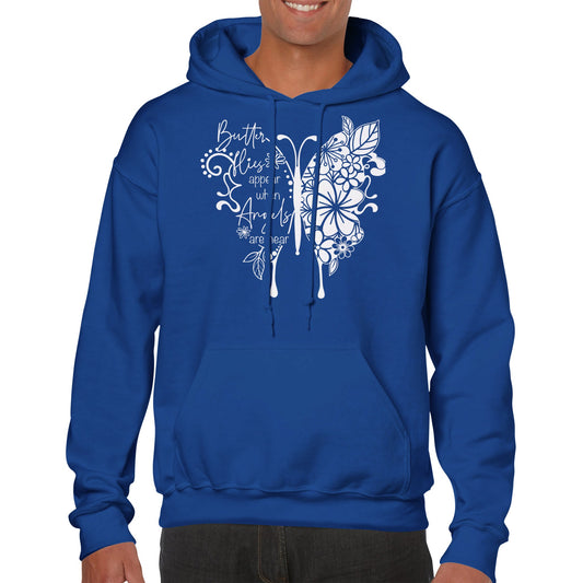 Butterflies Appear When Angels Are Near Classic Unisex Pullover Hoodie