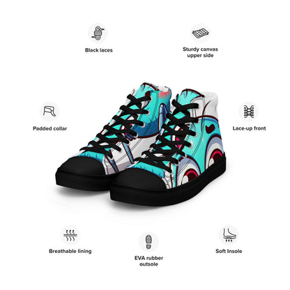 Cartoon Spider high top canvas shoes